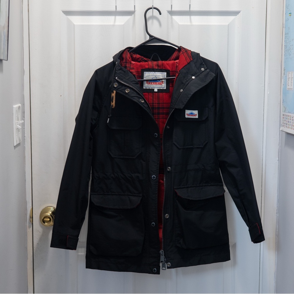 Penfield Black and Red Lining Raincoat